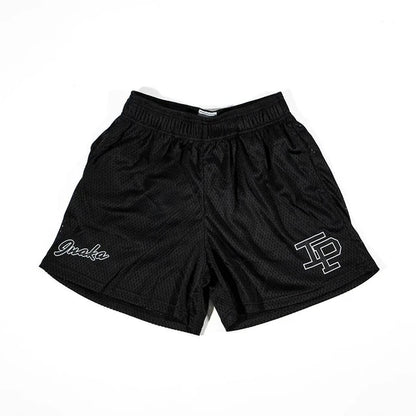 Summer Men's INAKA IP Leopard Print Mesh Shorts Elastic Waist Drawstring Breathable Quick Dry Gym Workout Fitness Casual Pants