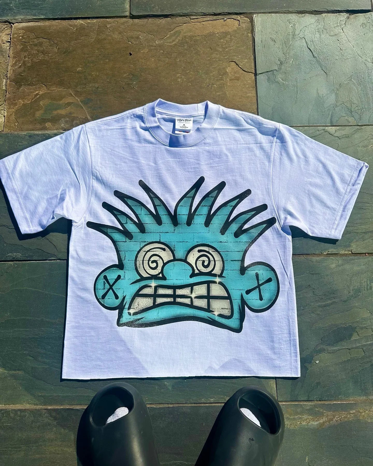 T-shirt ample unisexe en coton style hip-hop streetwear Harajuku avec motif de dessin animé américain chic