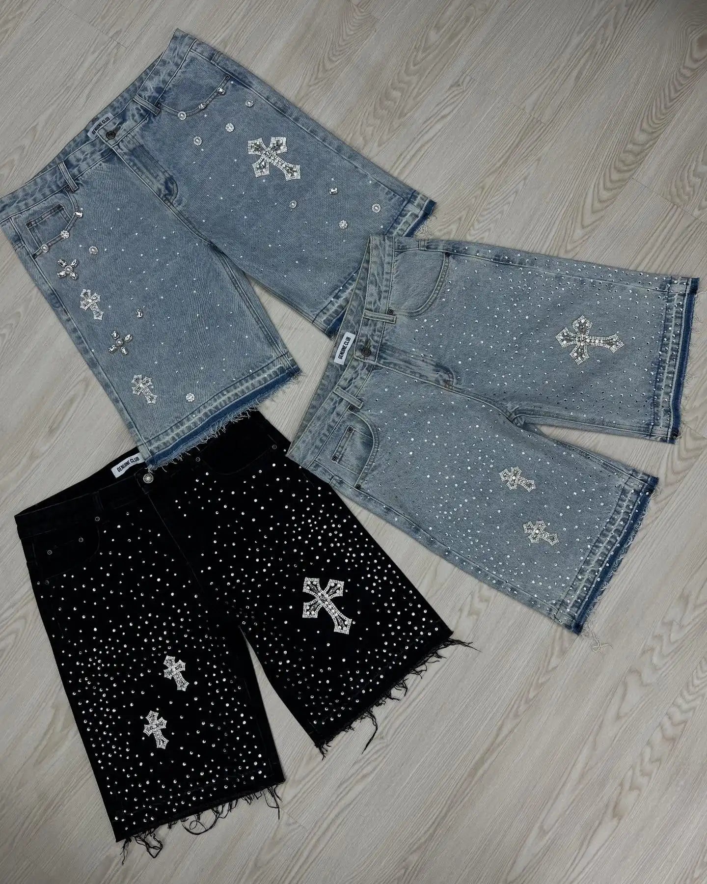 Rhinestone Denim Shorts