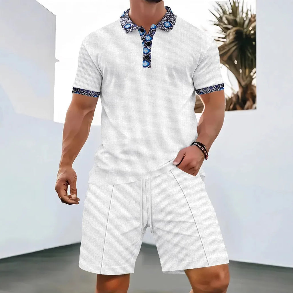 Waffle Zip-Up Polo