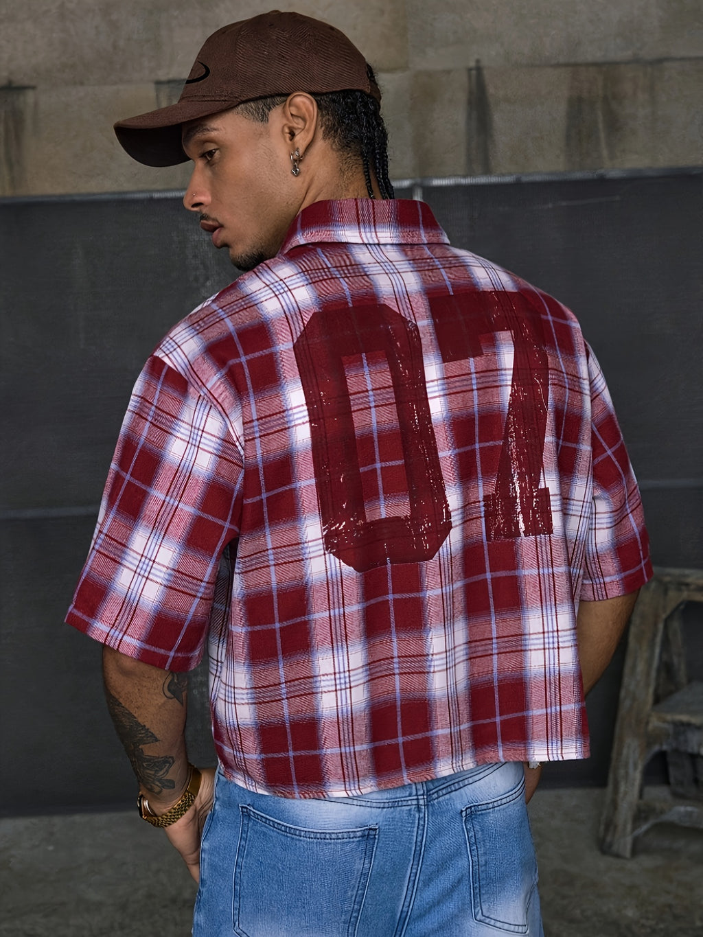 Chemise décontractée à manches courtes et imprimé patchwork, coupe ample, col à revers, plusieurs tailles pour homme