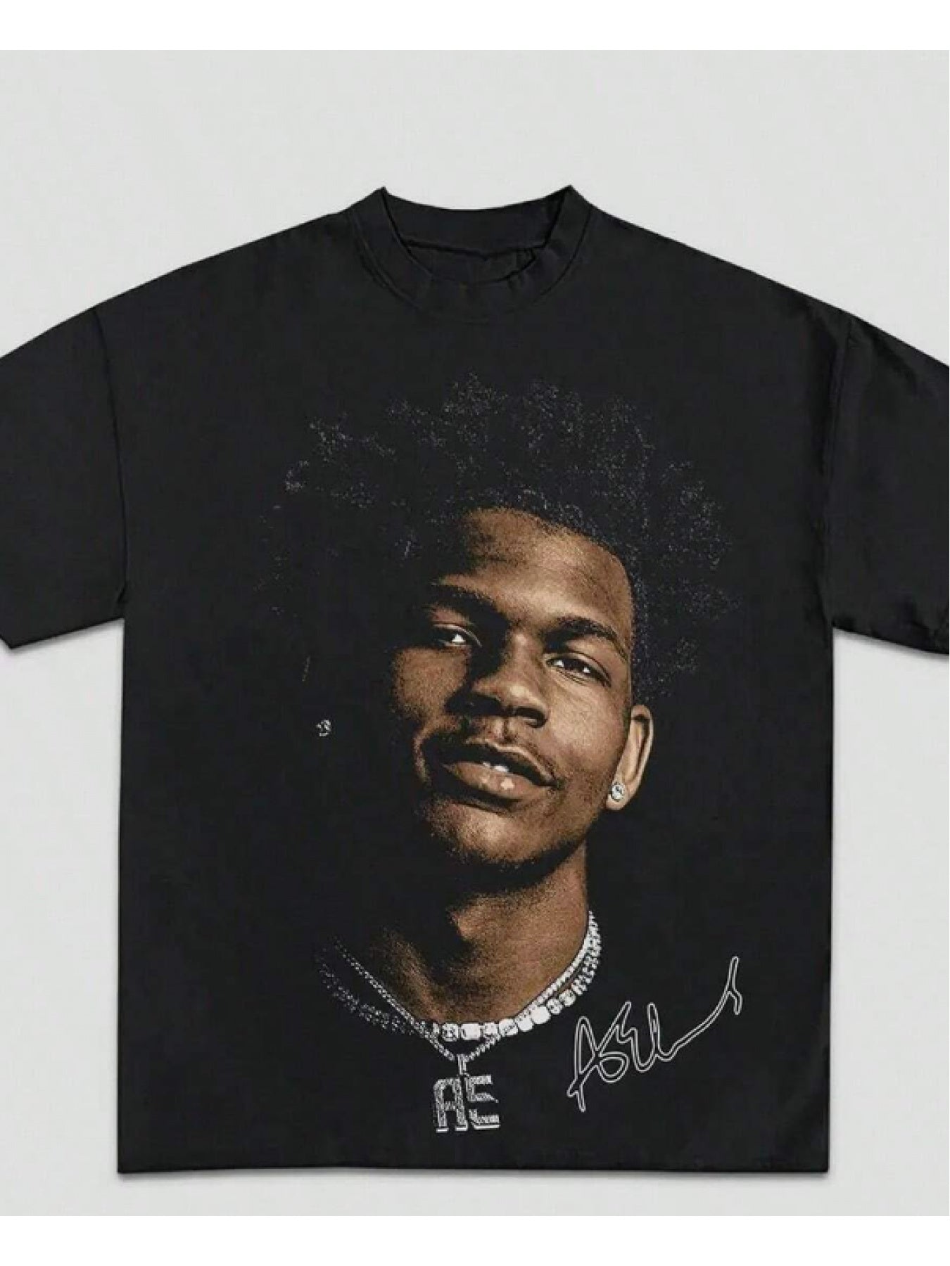 T-shirt unisexe vintage à l'effet vieilli, imprimé portrait de rappeur - Style streetwear hip-hop, manches courtes, coupe ample, col rond, lavable en machine. Idéal pour l'été, les concerts et comme cadeau de Saint-Valentin.