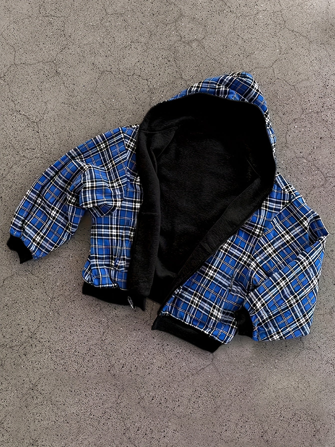 Sweat à capuche à carreaux vintage Y2K, soigneusement sélectionné pour attirer la richesse