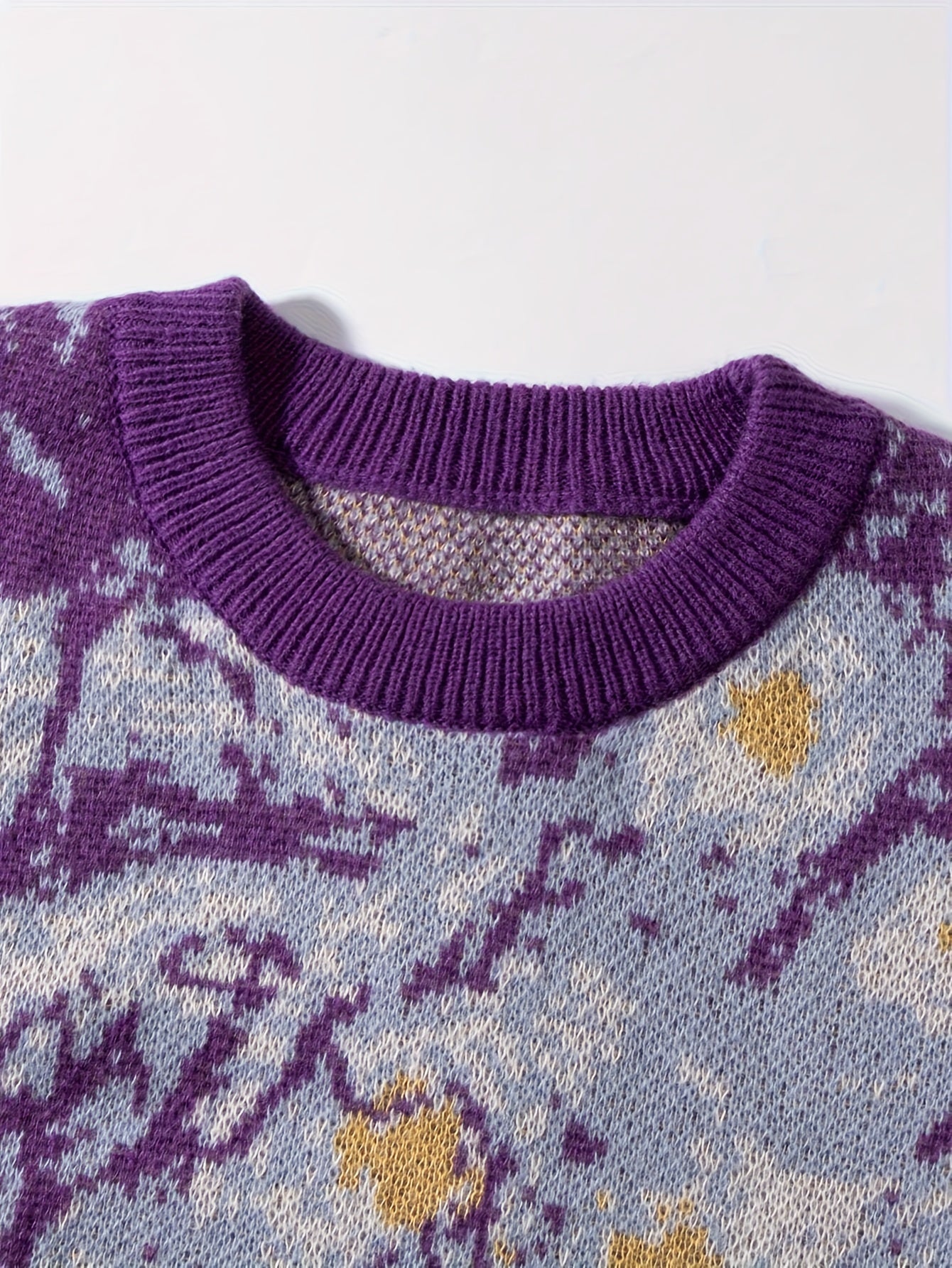 Pull unisexe à col rond et col rond, coupe ample et décontractée, idéal pour le printemps, l'automne et l'hiver. Haut en maille polyvalent.