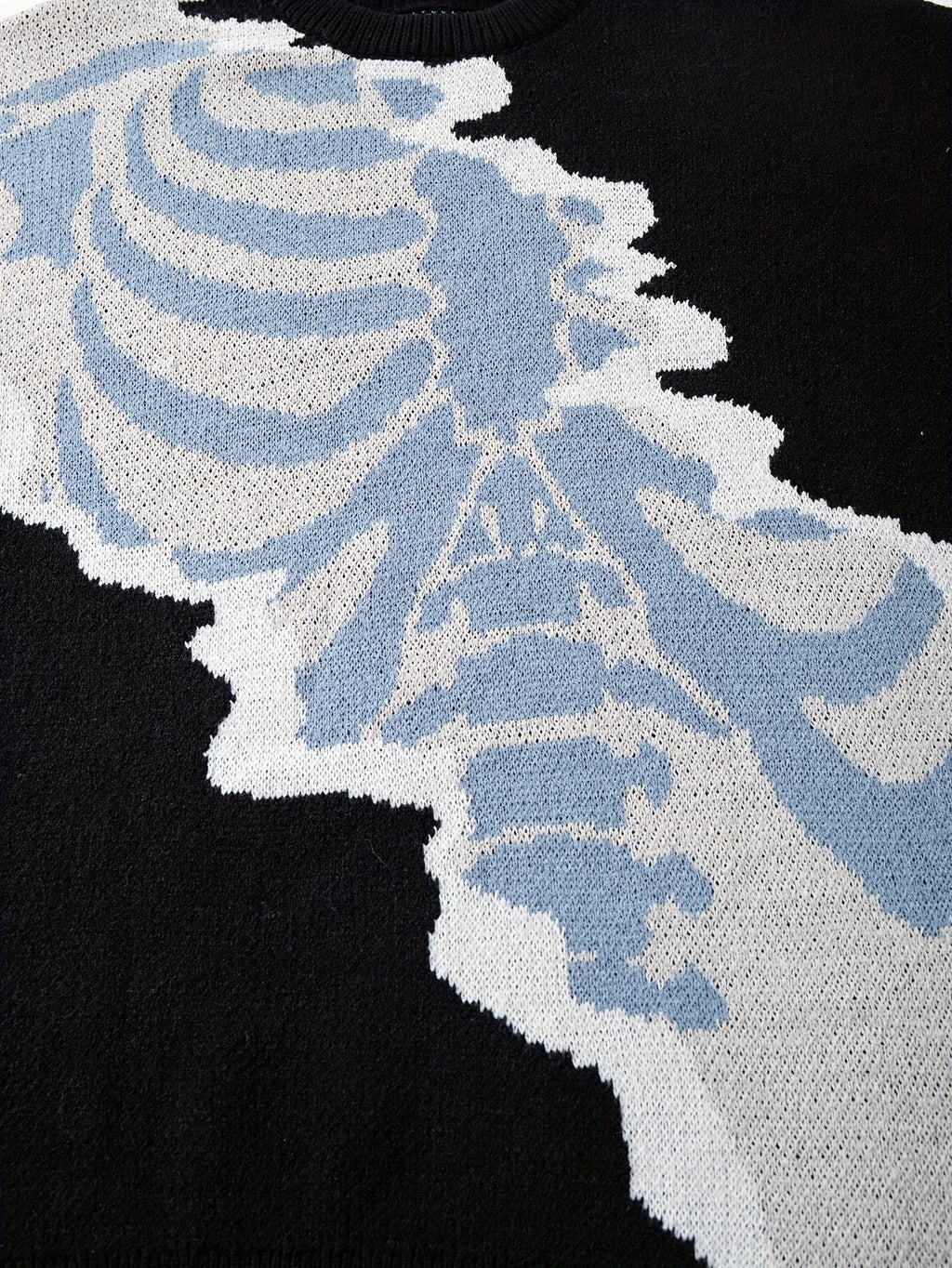 Nouveau pull unisexe décontracté style printemps-automne-hiver, idéal pour les trajets quotidiens, tendance et amusant, en maille jacquard à motif tête de mort, sans manches et col rond.