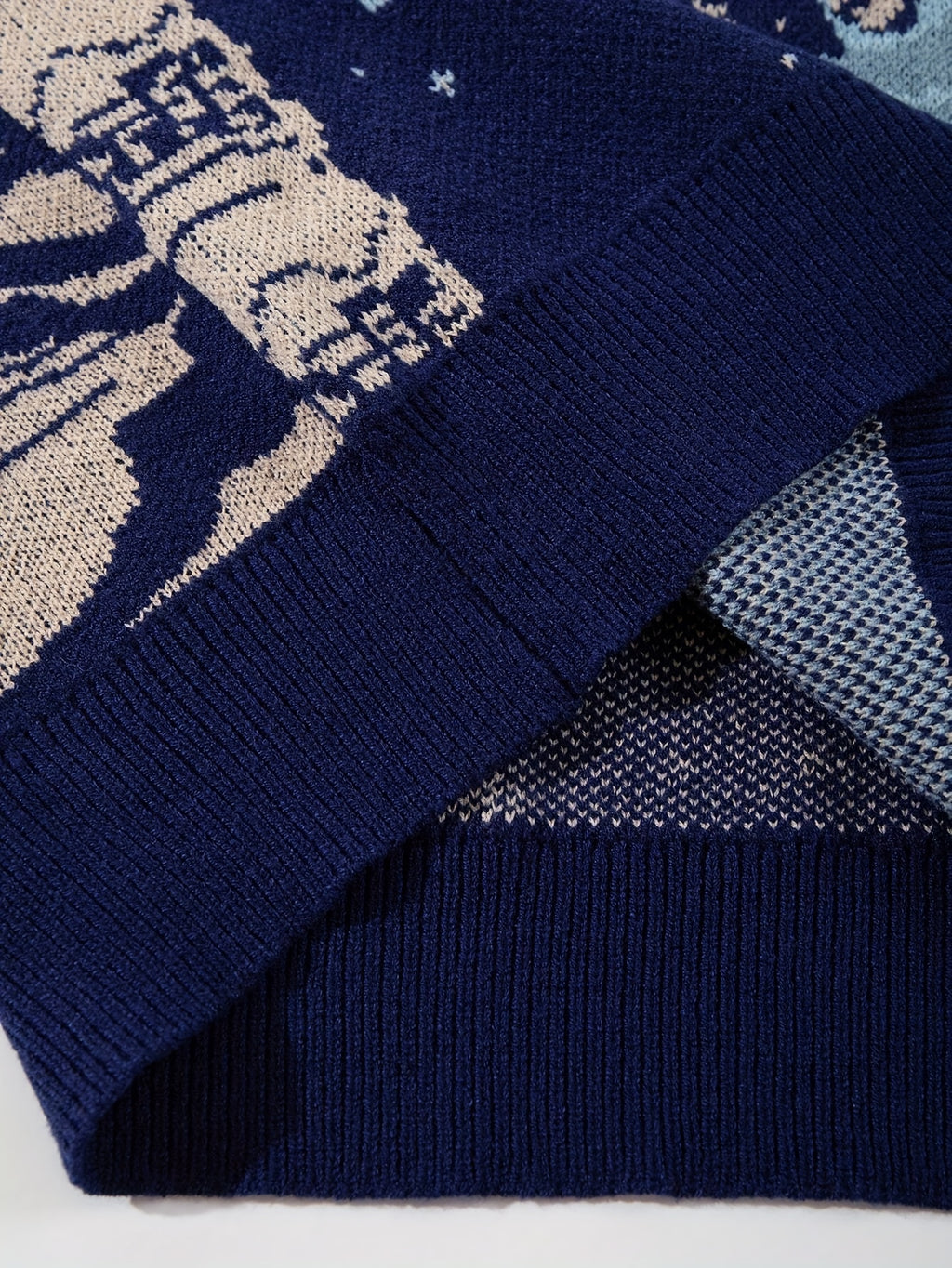 Nouveau pull en maille à manches longues et col rond pour homme, style rétro américain décontracté, imprimé Cupidon et ciel étoilé, idéal pour l'automne et l'hiver.