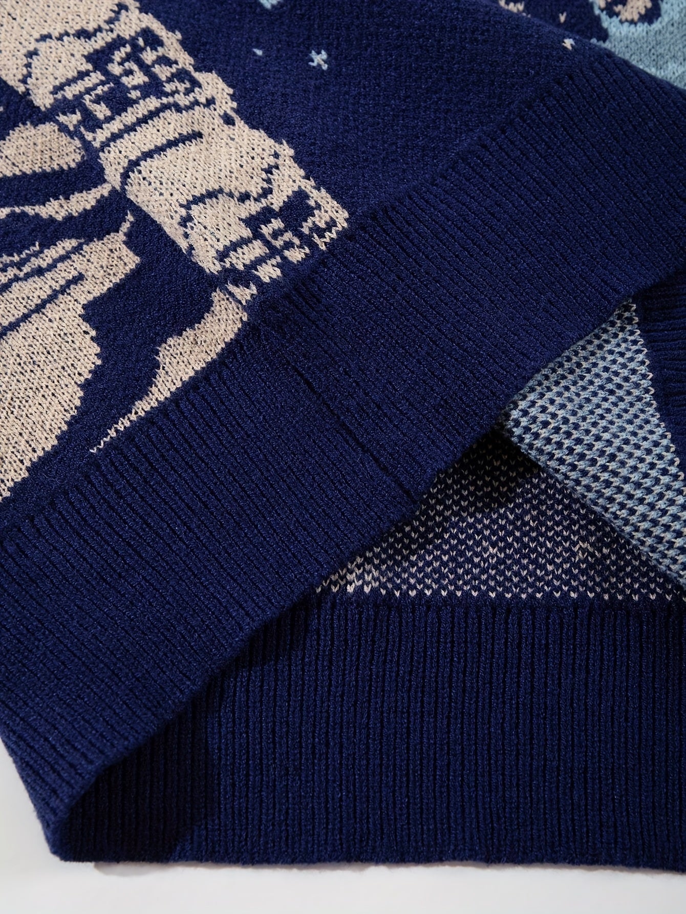 Nouveau pull en maille à manches longues et col rond pour homme, style rétro américain décontracté, imprimé Cupidon et ciel étoilé, idéal pour l'automne et l'hiver.