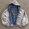 Sweat à capuche à carreaux vintage Y2K, soigneusement sélectionné pour attirer la richesse